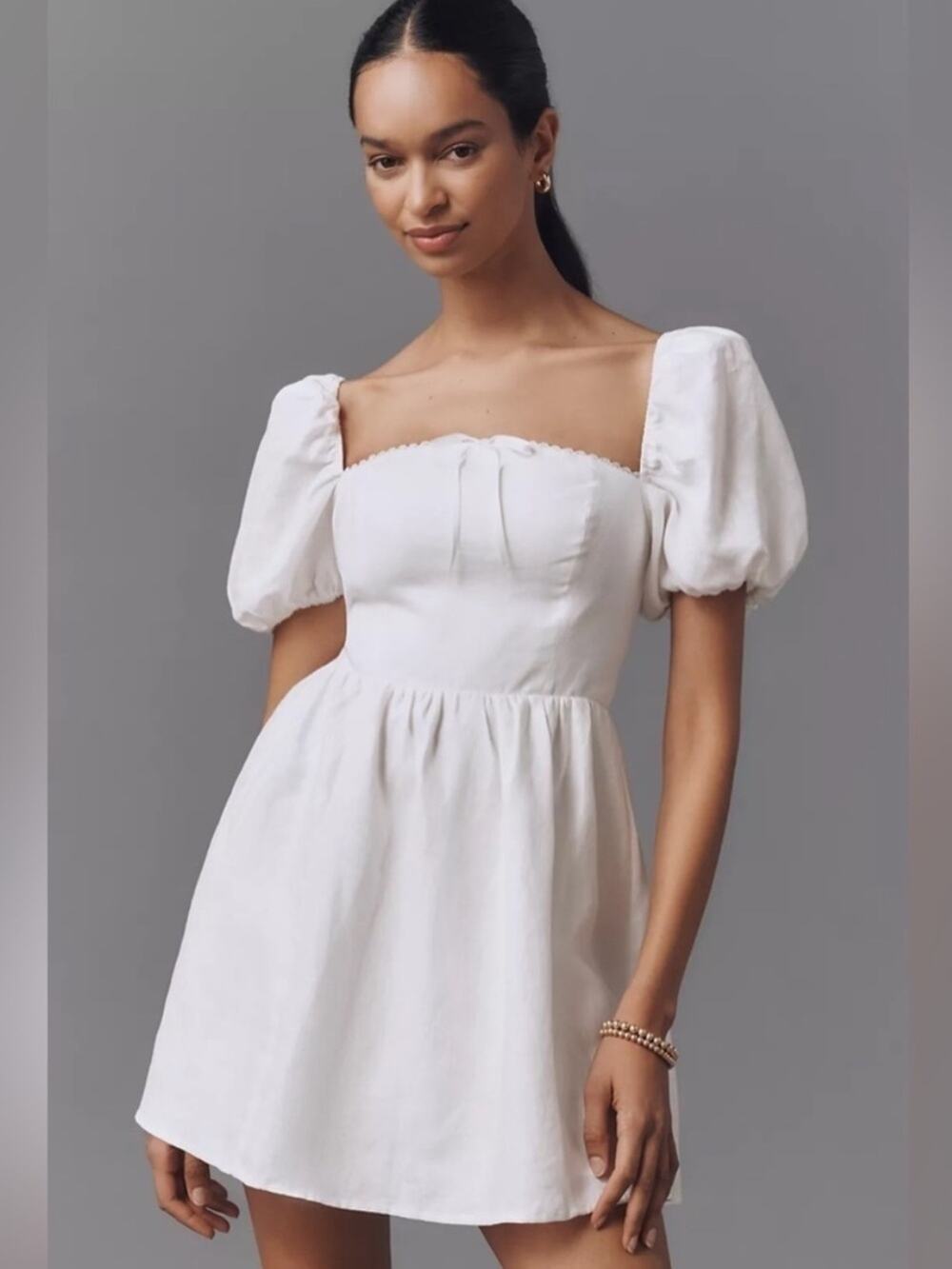 Reformation Malvina Linen Dress in White 6